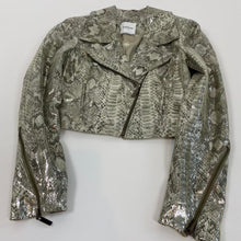 Load image into Gallery viewer, Y2K bebe cropped foil snakeskin jacket
