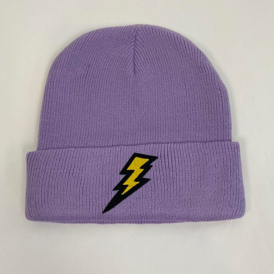 Custom lightning bolt beanie