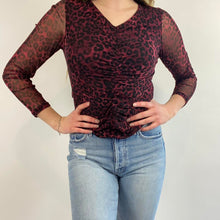 Load image into Gallery viewer, Y2K Nine West leopard blouse
