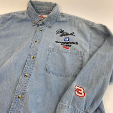 Load image into Gallery viewer, Vintage competitors view denim button down
