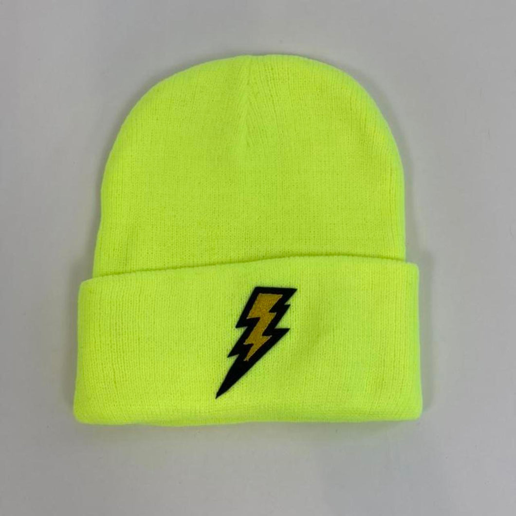 Custom lighting bolt beanie