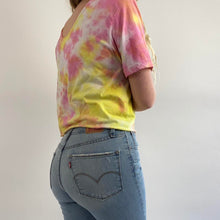 Load image into Gallery viewer, Reworked tie dye bedazzled tee
