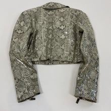 Load image into Gallery viewer, Y2K bebe cropped foil snakeskin jacket
