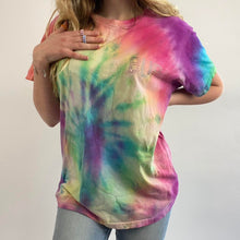 Load image into Gallery viewer, Reworked tie dye bedazzled tee
