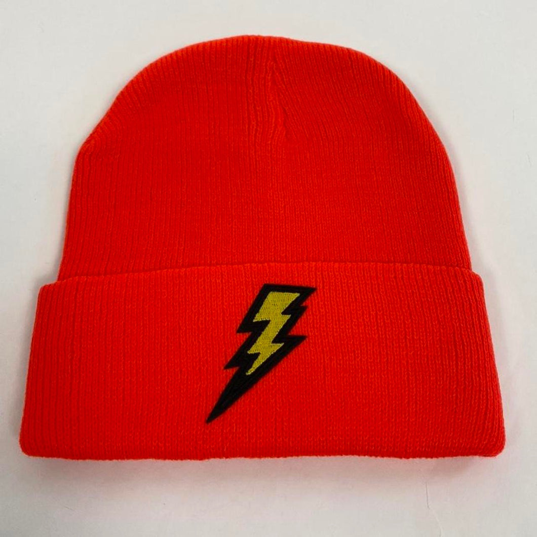 Custom lightning bolt beanie