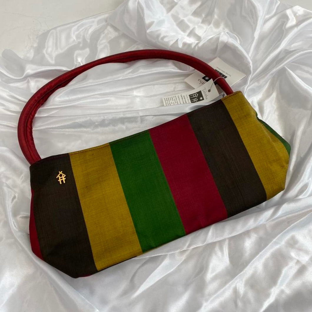 Tabitha silk striped shoulder bag