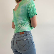 Load image into Gallery viewer, Reworked tie dye bedazzled tee
