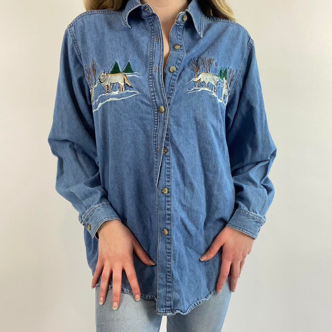 WWF denim button down