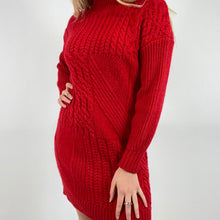 Load image into Gallery viewer, Modern cable knit sweater dress
